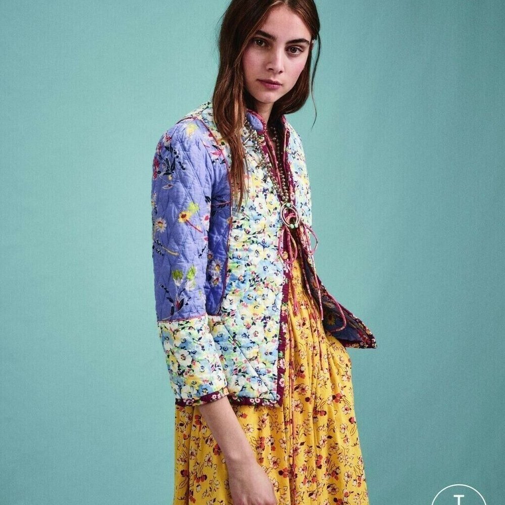 New POLO RALPH LAUREN Blazer Jacket Quilted Floral Combo Reversible SIZE 6